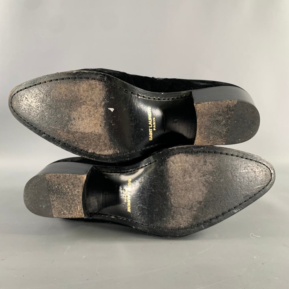 SAINT LAURENT Size 8 Black Velvet Chelsea Boots - Picture 6 of 9